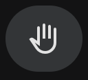 the raise hand button from zoom, a blue hand above the words raise hand